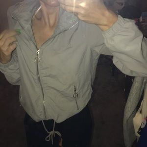 Grey Windbreaker Jacket
